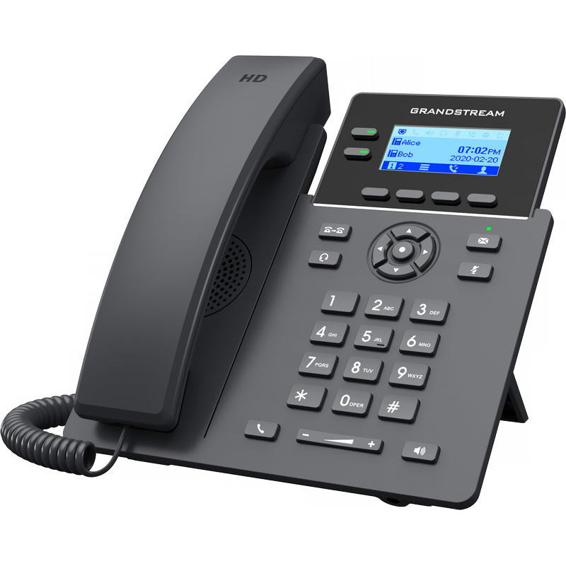 Grandstream GRP2602P SIP telefón, 2,21" LCD podsv. displej, 4 SIP účty, 2x100Mbit port, PoE