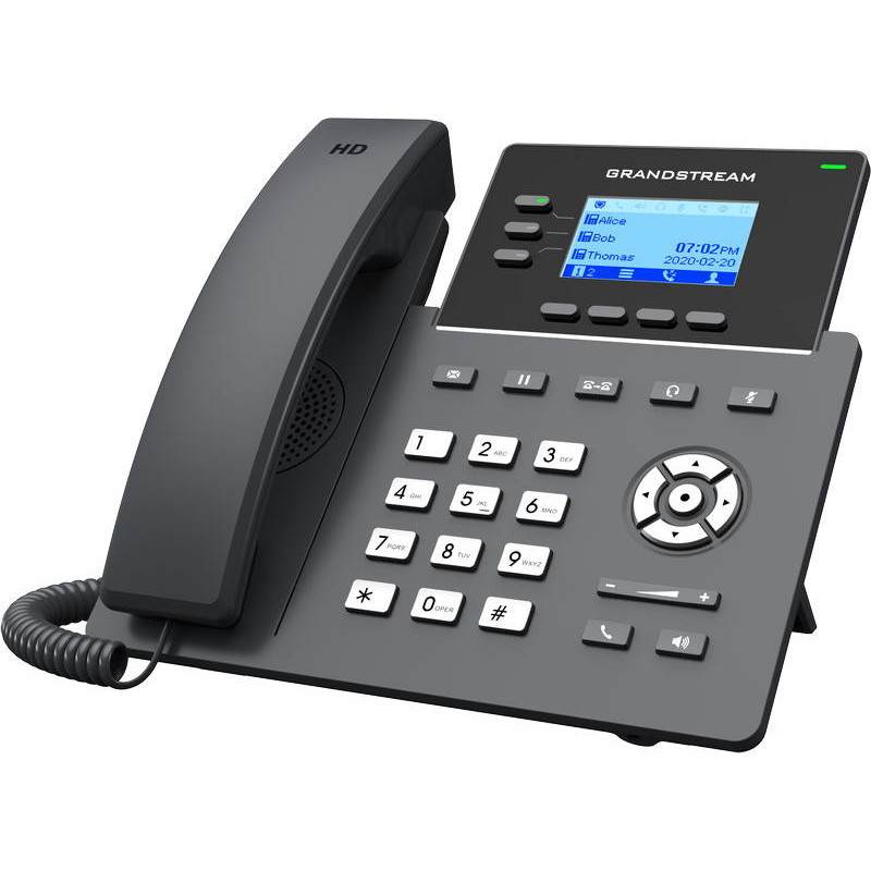 Grandstream GRP2603 SIP telefón, 2,48" LCD podsv. displej, 6 SIP účty, 2x1Gbit port