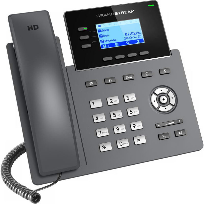 Grandstream GRP2603P SIP telefón, 2,48" LCD podsv. displej, 6 SIP účty, 2x1Gbit port, PoE