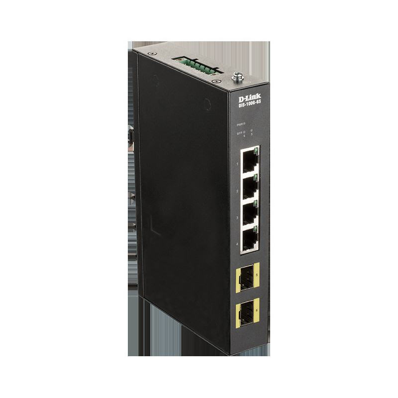 D-Link DIS-100G-6S Priemyselný Gigabit unmanaged switch, 4GbE, 2 SFP