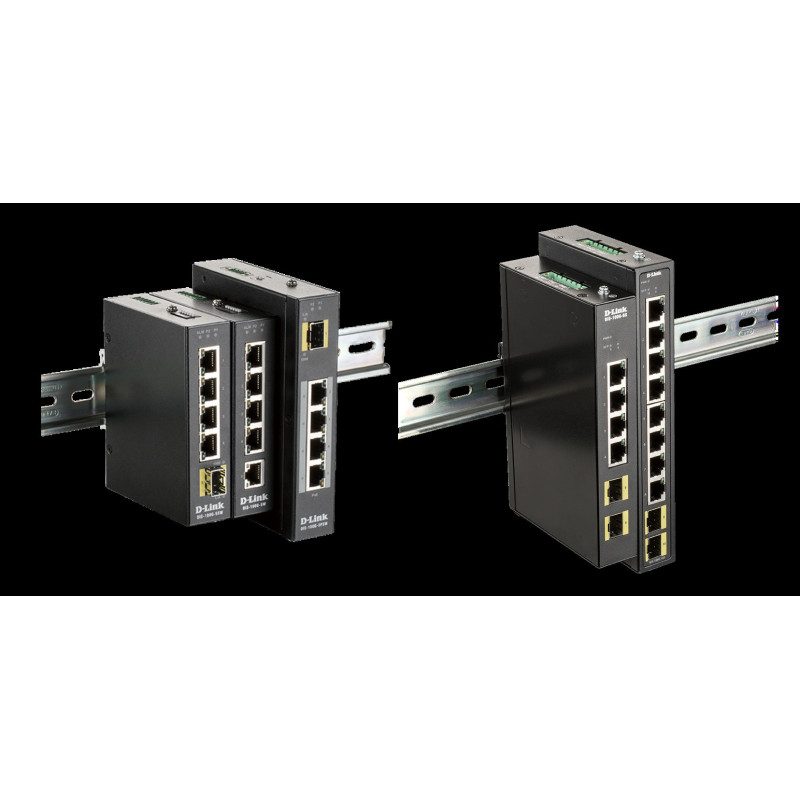D-Link DIS-100G-6S Priemyselný Gigabit unmanaged switch, 4GbE, 2 SFP