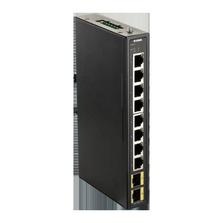 D-Link DIS-100G-10S Priemyselný Gigabit unmanaged switch, 8 GbE, 2 SFP