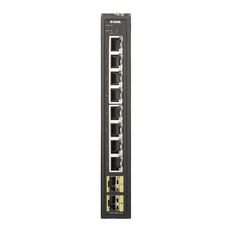 D-Link DIS-100G-10S Priemyselný Gigabit unmanaged switch, 8 GbE, 2 SFP