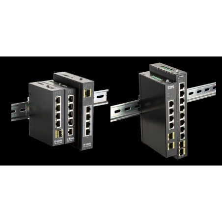 D-Link DIS-100G-10S Priemyselný Gigabit unmanaged switch, 8 GbE, 2 SFP