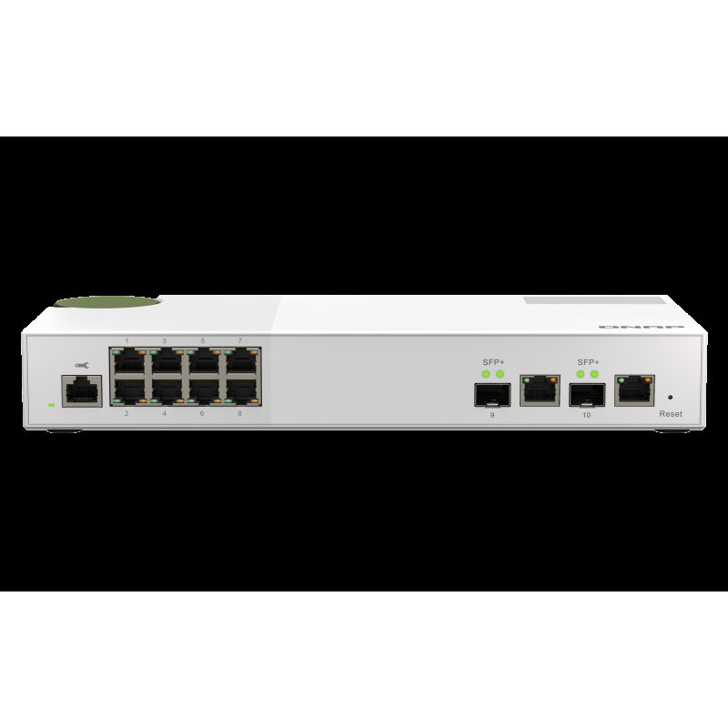 QNAP riadený switch QSW-M2108-2C (8x 2,5GbE RJ45 a 2x kombinované 10GbE SFP+ / RJ-45)