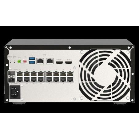 QNAP riadený switch QGD-3014-16PT-8G (16x GbE PoE+, 4core CPU, 4x SATA, 8GB RAM, 2x HDMI, 3x USB)