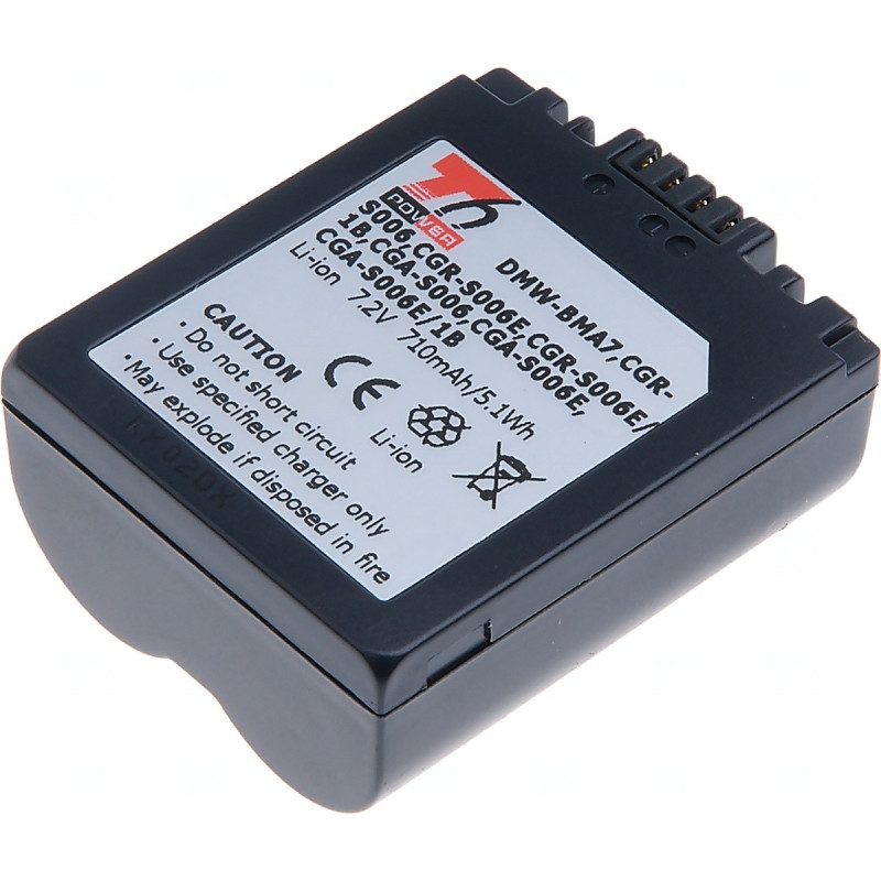 Batéria T6 Power Panasonic DMW-BMA7, CGR-S006, CGR-S006E, CGA-S006, BP-DC5-E, 710mAh, 5,1Wh