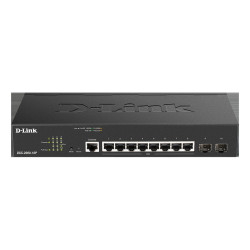 D-Link DGS-2000-10P Managed PoE switch, 8x GbE PoE+, 2x SFP, PoE 65W, fanless