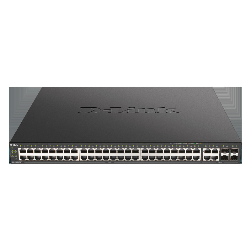 D-Link DGS-2000-52MP Managed PoE switch, 48x GbE PoE+, 4x RJ45/SFP, PoE 370W