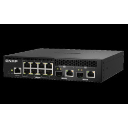 QNAP riadený switch QSW-M2108R-2C (8x 2,5GbE RJ45 a 2x kombo 10GbE SFP+/RJ-45, malá šírka)