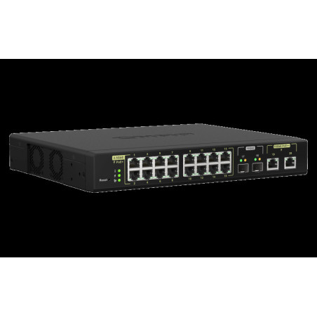 QNAP riadený switch QSW-M2116P-2T2S (16x 2,5GbE PoE+ RJ45 / 2x 10GbE RJ45 PoE++ / 2x 10GbE SFP+)