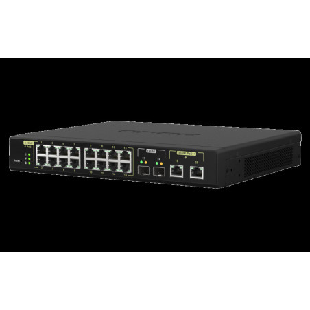 QNAP riadený switch QSW-M2116P-2T2S (16x 2,5GbE PoE+ RJ45 / 2x 10GbE RJ45 PoE++ / 2x 10GbE SFP+)