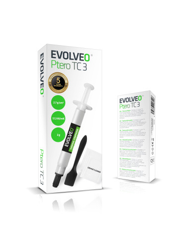 EVOLVEO Ptero TC3, teplovodivá pasta, 17,3 W/mK, záruka 5 rokov, 2 g