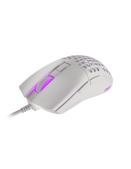 Genesis herná optická myš KRYPTON 750/RGB/8000 DPI/Herná/Optická/8 000 DPI/Drôtová USB/Biela