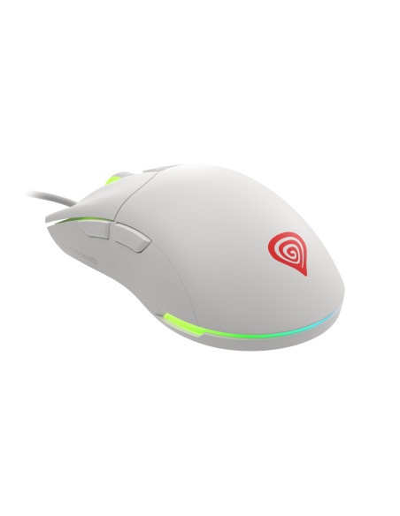 Genesis herná optická myš KRYPTON 750/RGB/8000 DPI/Herná/Optická/8 000 DPI/Drôtová USB/Biela