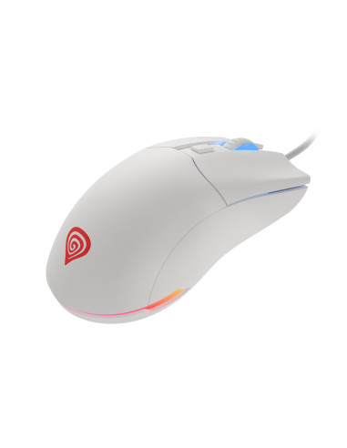 Genesis herná optická myš KRYPTON 750/RGB/8000 DPI/Herná/Optická/8 000 DPI/Drôtová USB/Biela