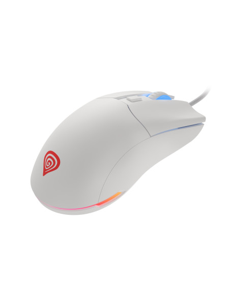 Genesis herná optická myš KRYPTON 750/RGB/8000 DPI/Herná/Optická/8 000 DPI/Drôtová USB/Biela
