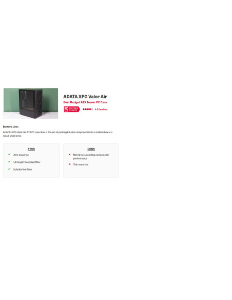 Adata XPG VALOR AIR/Midi Tower/Transpar./Biela