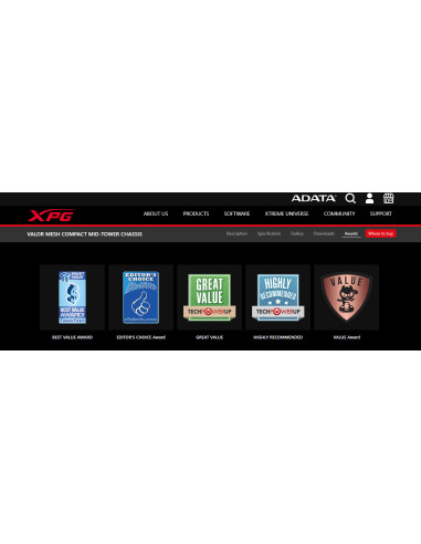 Adata XPG VALOR MESH/Midi Tower/Transpar./Biela