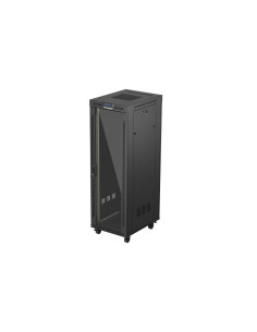 LANBERG 19" VOĽNE STOJÚCA RACKOVÁ SKRIŇA 37U/600X800 (FLAT PACK) S PRESKLENÝMI DVERAMI LCD ČIERNA