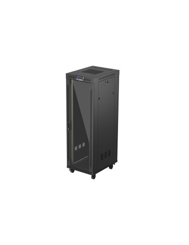 LANBERG 19" VOĽNE STOJÚCA RACKOVÁ SKRIŇA 37U/600X800 (FLAT PACK) S PRESKLENÝMI DVERAMI LCD ČIERNA