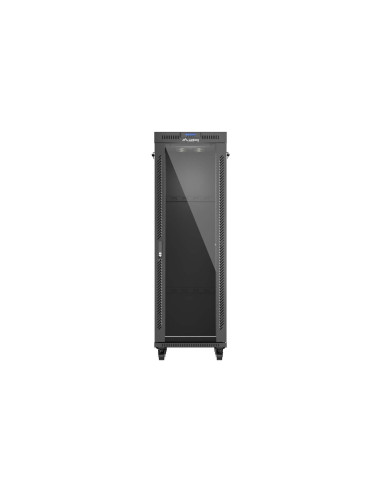 LANBERG 19" VOĽNE STOJÚCA RACKOVÁ SKRIŇA 37U/600X800 (FLAT PACK) S PRESKLENÝMI DVERAMI LCD ČIERNA