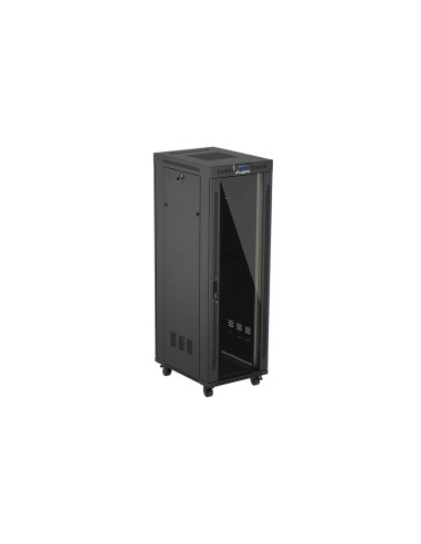 LANBERG 19" VOĽNE STOJÚCA RACKOVÁ SKRIŇA 37U/600X800 (FLAT PACK) S PRESKLENÝMI DVERAMI LCD ČIERNA
