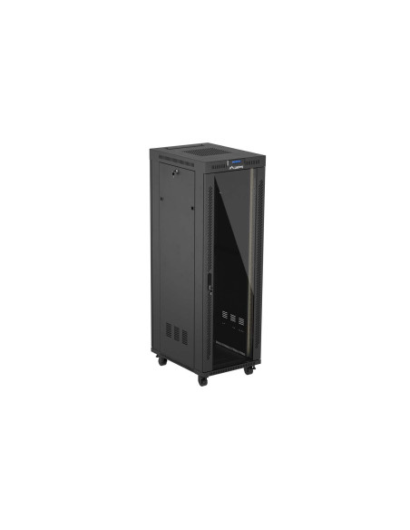 LANBERG 19" VOĽNE STOJÚCA RACKOVÁ SKRIŇA 37U/600X800 (FLAT PACK) S PRESKLENÝMI DVERAMI LCD ČIERNA