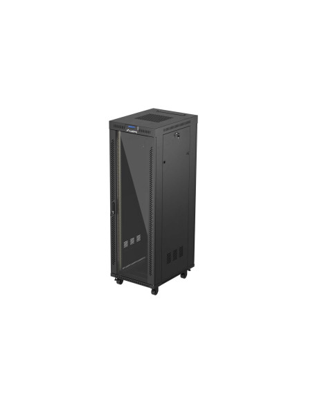 LANBERG 19" VOĽNE STOJÚCA RACKOVÁ SKRIŇA 37U/600X800 (FLAT PACK) S PRESKLENÝMI DVERAMI LCD ČIERNA