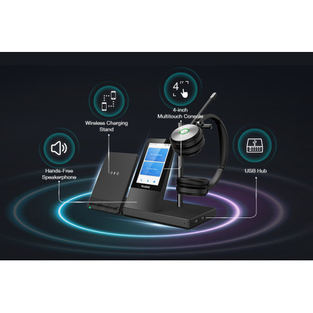 Yealink WH66 Dual DECT základňa s dotykovým LCD a náhlavnou súpravou na obe uši