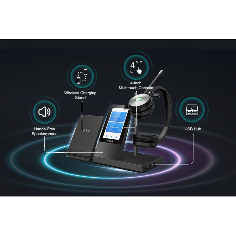Yealink WH66 Dual DECT základňa s dotykovým LCD a náhlavnou súpravou na obe uši pre Teams
