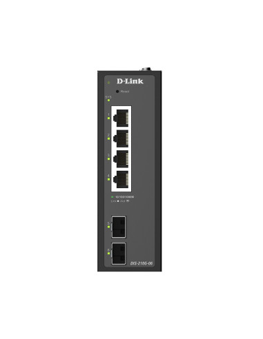 D-Link DIS-210G-06 6-port Gigabit Industrial Smart Managed Switch with 2 x SFP Ports