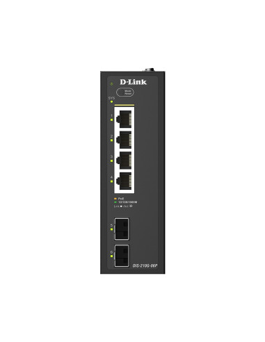 D-Link DIS-210G-06P 6-port Gigabit Industrial PoE+ Smart Managed Switch with 2 x SFP Ports