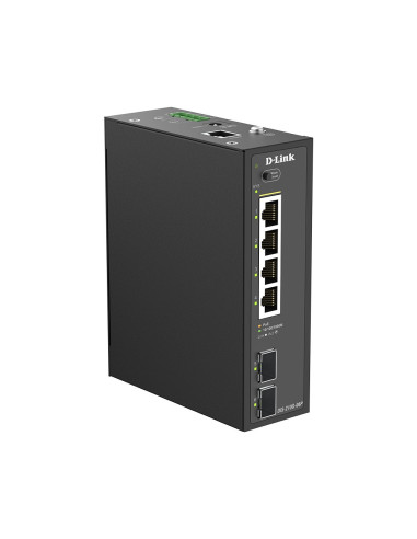 D-Link DIS-210G-06P 6-port Gigabit Industrial PoE+ Smart Managed Switch with 2 x SFP Ports