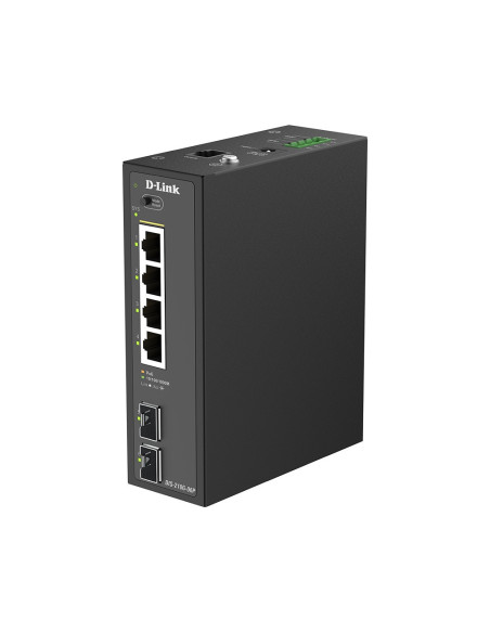 D-Link DIS-210G-06P 6-port Gigabit Industrial PoE+ Smart Managed Switch with 2 x SFP Ports
