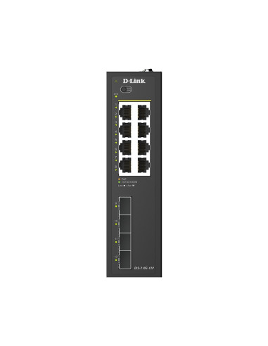 D-Link DIS-210G-12P 12-Port Gigabit Industrial PoE+ Smart Managed Switch with 4 x SFP Ports