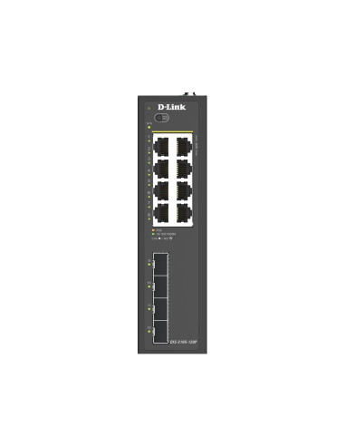 D-Link DIS-210G-12UP 12-Port Gigabit Industrial PoE++ Smart Managed Switch with 4 x SFP Ports