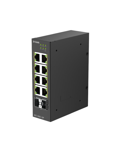 D-Link DIS-100G-10P 10-Port Gigabit Industrial PoE+ Unmanaged Switch with 2 x 2.5G SFP+ Ports