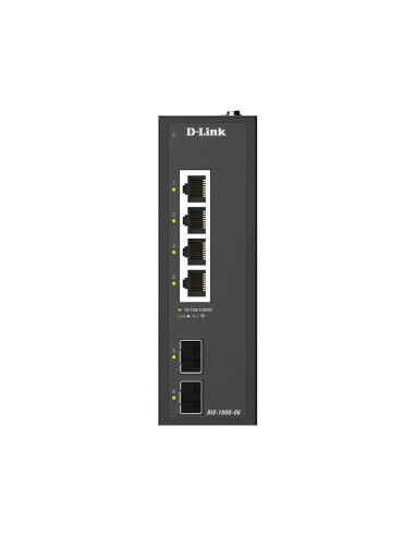 D-Link DIS-100G-06 6-Port Gigabit Industrial Unmanaged Switch with 2 x SFP Ports