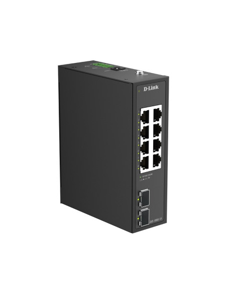 D-Link DIS-100G-10 10-Port Gigabit Industrial Unmanaged Switch with 2 x SFP Ports