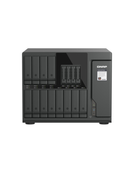 QNAP TVS-h1677AX-R5-16G (AMD Ryzen 5, ZFS, 16GB DDR5 RAM, 12x 3,5" + 4x 2,5", 2x 2,5GbE, 2x 10GbE)