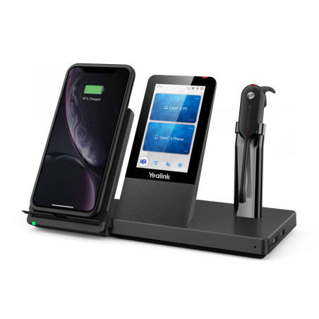 Yealink WH67 DECT základňa s dotykovým LCD as náhlavnou súpravou do jedného ucha