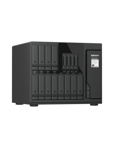 QNAP TVS-h1677AX-R5-16G (AMD Ryzen 5, ZFS, 16GB DDR5 RAM, 12x 3,5" + 4x 2,5", 2x 2,5GbE, 2x 10GbE)