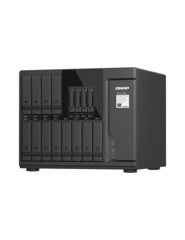 QNAP TVS-h1677AX-R5-16G (AMD Ryzen 5, ZFS, 16GB DDR5 RAM, 12x 3,5" + 4x 2,5", 2x 2,5GbE, 2x 10GbE)