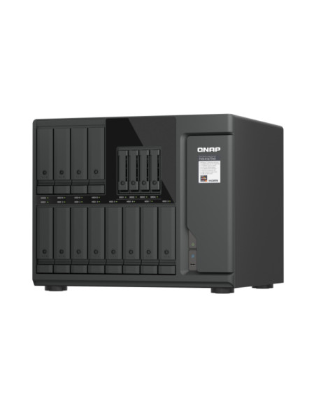 QNAP TVS-h1677AX-R5-16G (AMD Ryzen 5, ZFS, 16GB DDR5 RAM, 12x 3,5" + 4x 2,5", 2x 2,5GbE, 2x 10GbE)