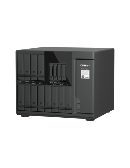 QNAP TVS-h1677AX-R5-16G (AMD Ryzen 5, ZFS, 16GB DDR5 RAM, 12x 3,5" + 4x 2,5", 2x 2,5GbE, 2x 10GbE)
