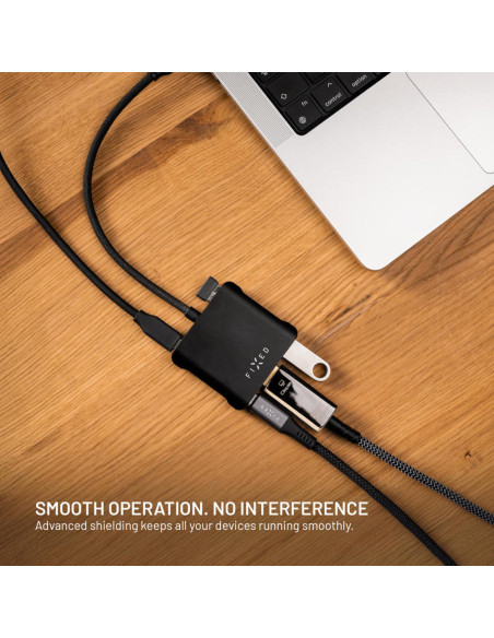 5-port hliníkový USB-C FIXED HUB, 140W, PD3.1