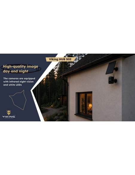 Set solárnych kamier Viking HUB S02/8000 mAh/ mobilné aplikácie/ outdoor