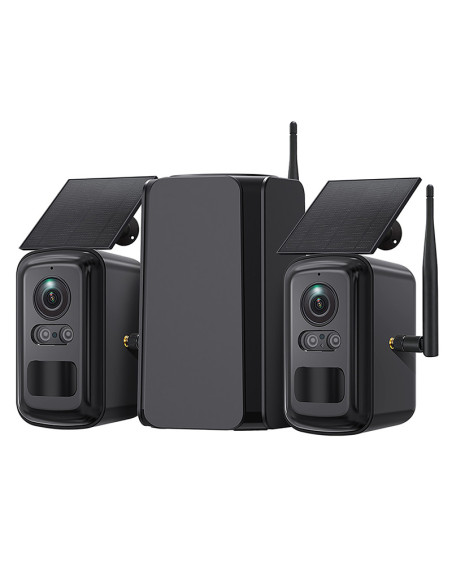 Set solárnych kamier Viking HUB S02/8000 mAh/ mobilné aplikácie/ outdoor