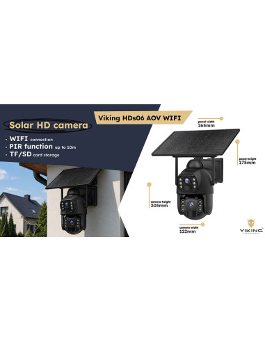 Solárna HD kamera Viking HDs06 AOV WiFi/20100 mAh/ mobilné aplikácie/ outdoor